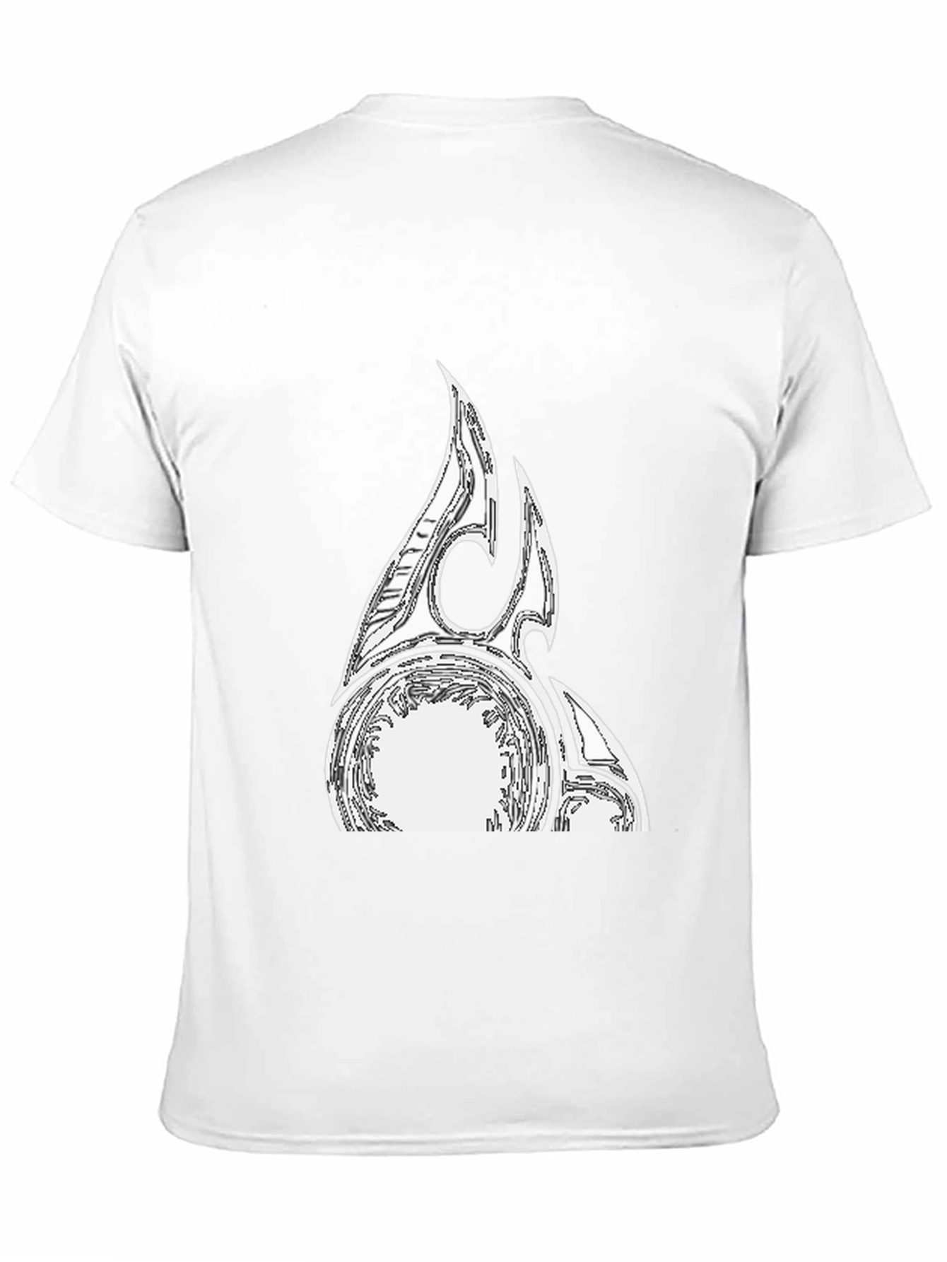 Black Graphic Tee with Abstract White Design