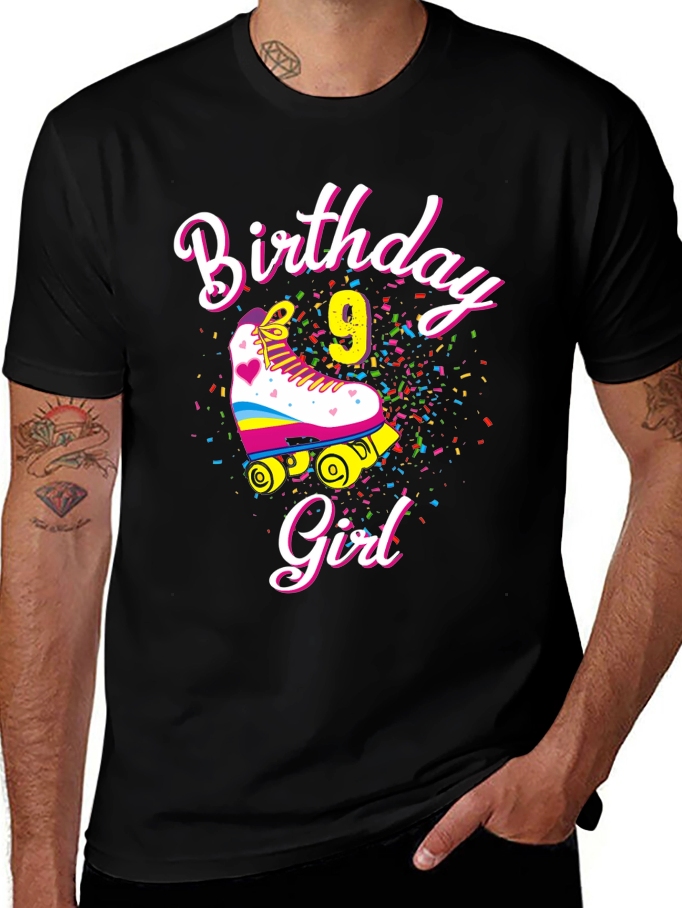 Birthday Girl 9 Roller Skate T-Shirt
