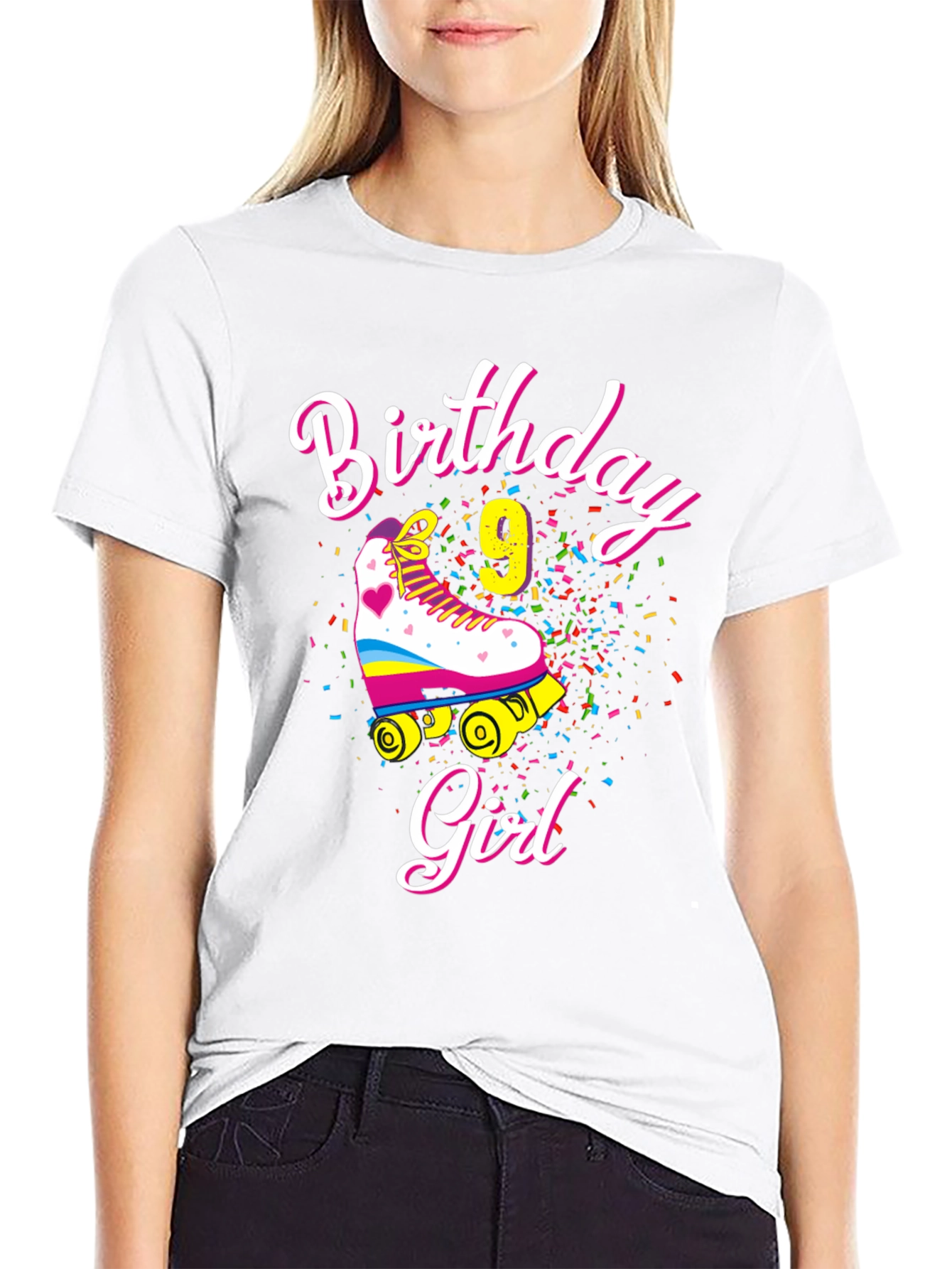 Birthday Girl 9 Roller Skate T-Shirt