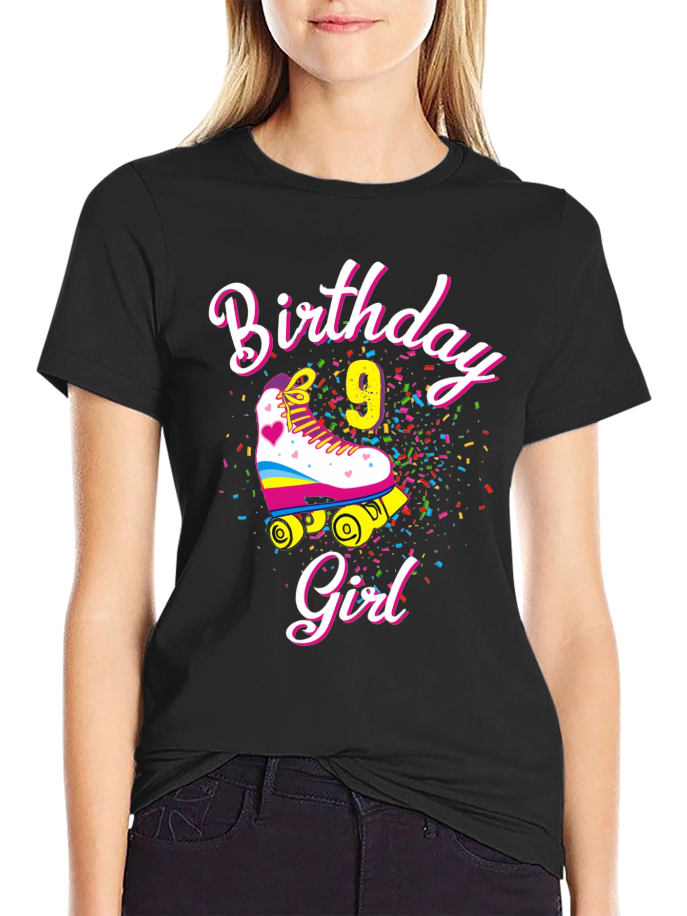 Birthday Girl 9 Roller Skate T-Shirt