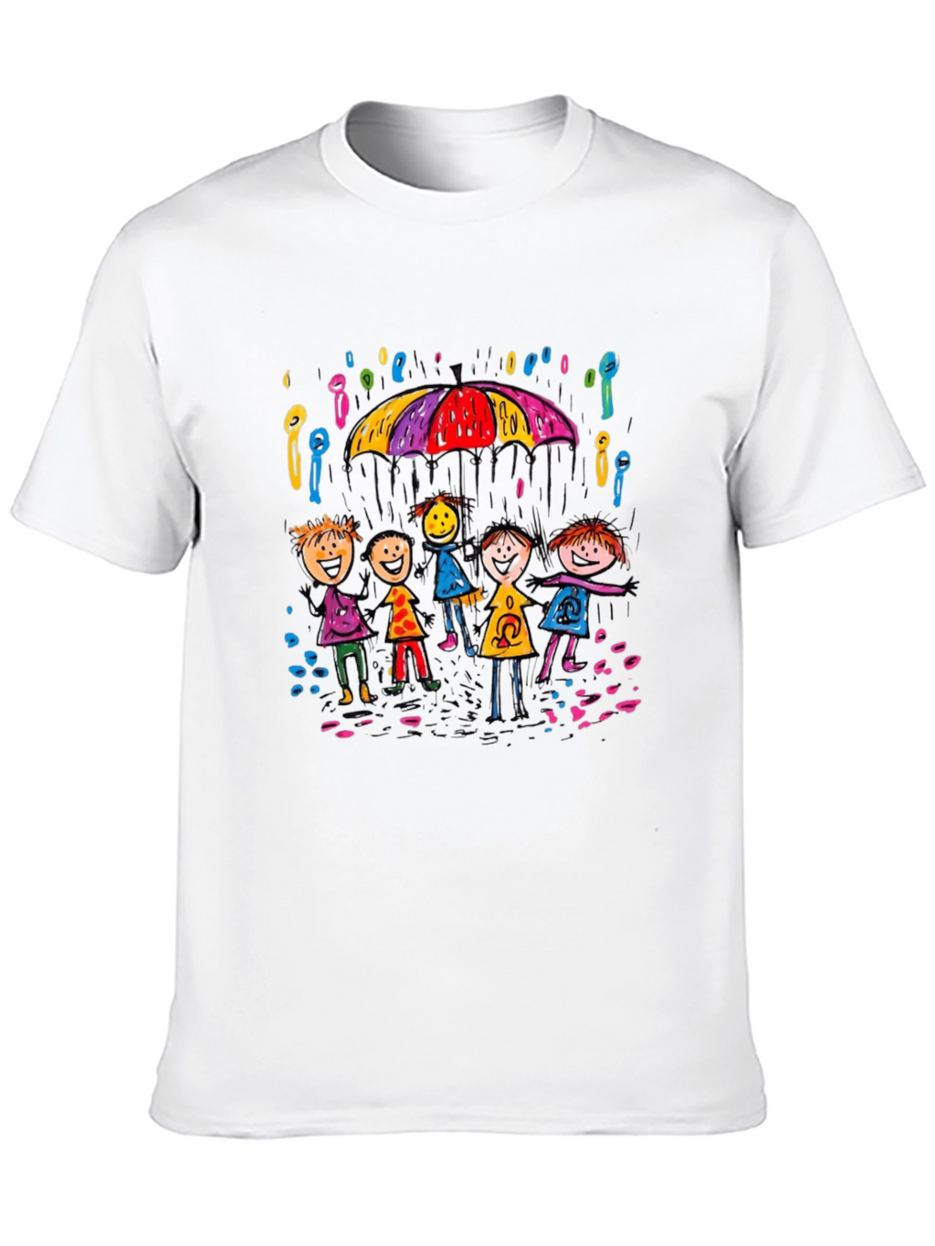 Rainy Day Kids T-Shirt - Black Crew Neck
