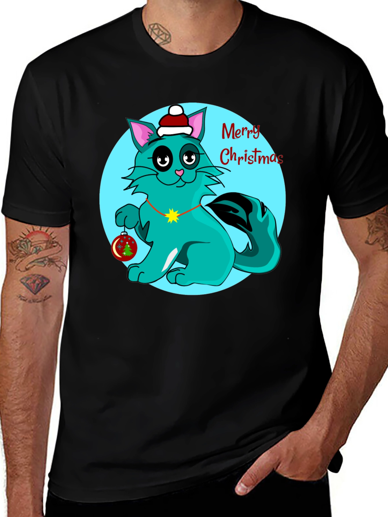 Christmas Cat T-Shirt Holiday Tee