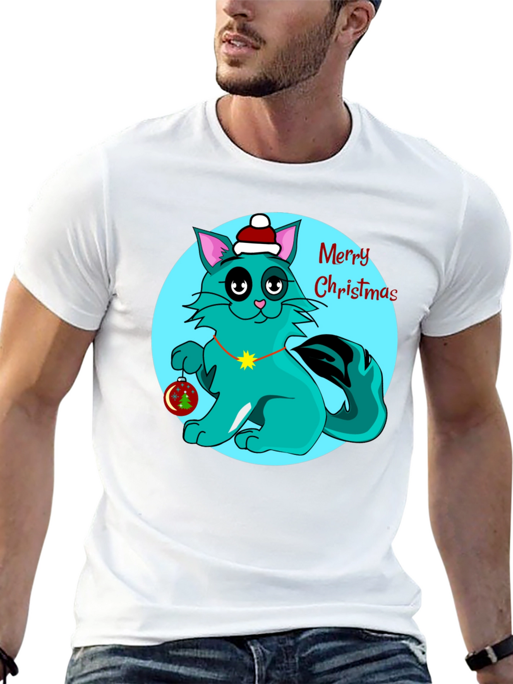 Christmas Cat T-Shirt Holiday Tee