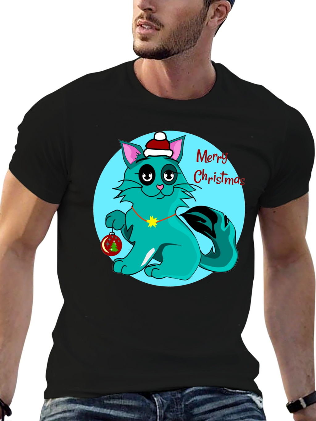 Christmas Cat T-Shirt Holiday Tee