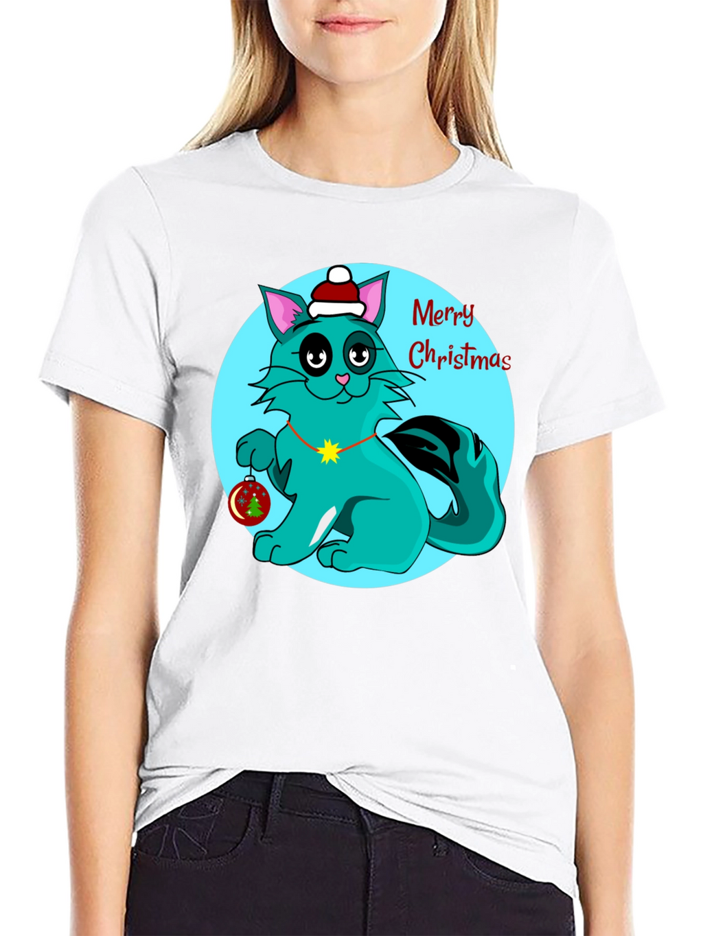 Christmas Cat T-Shirt Holiday Tee