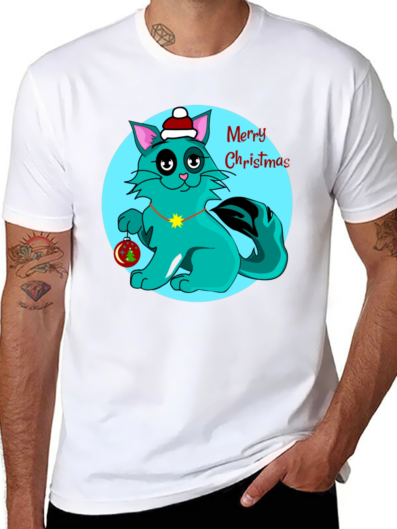 Christmas Cat T-Shirt Holiday Tee
