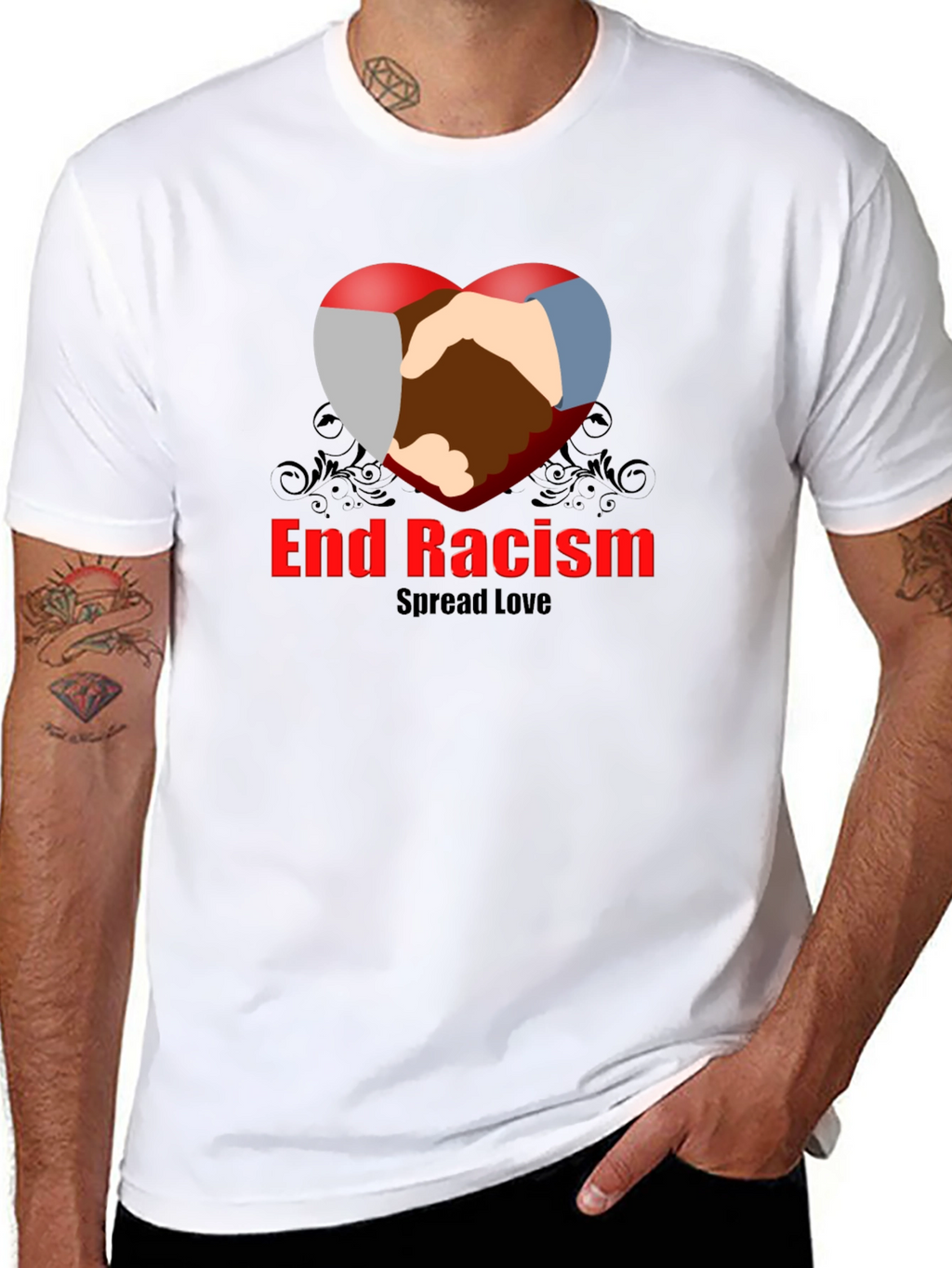 End Racism Spread Love Graphic T-Shirt