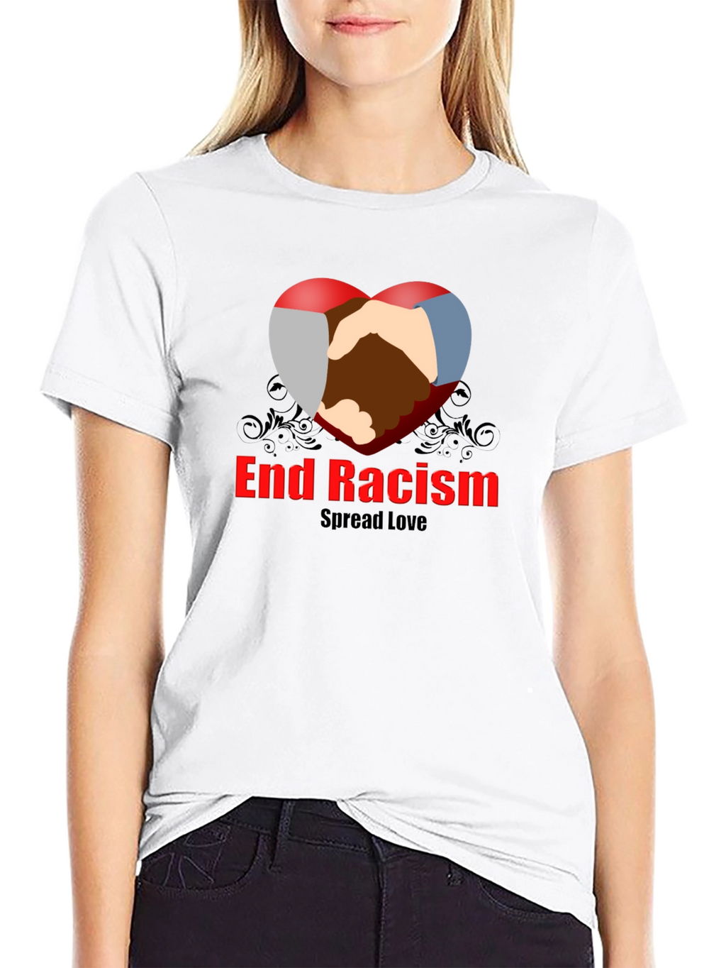 End Racism Spread Love Graphic T-Shirt