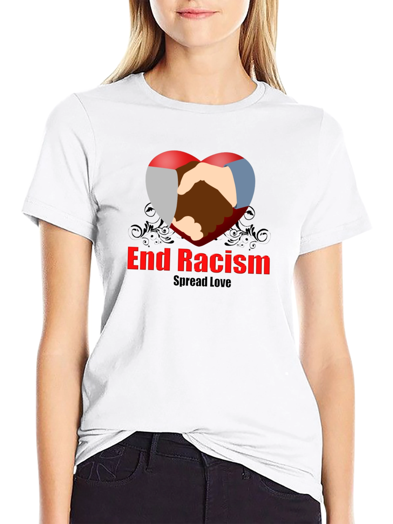 End Racism Spread Love Graphic T-Shirt