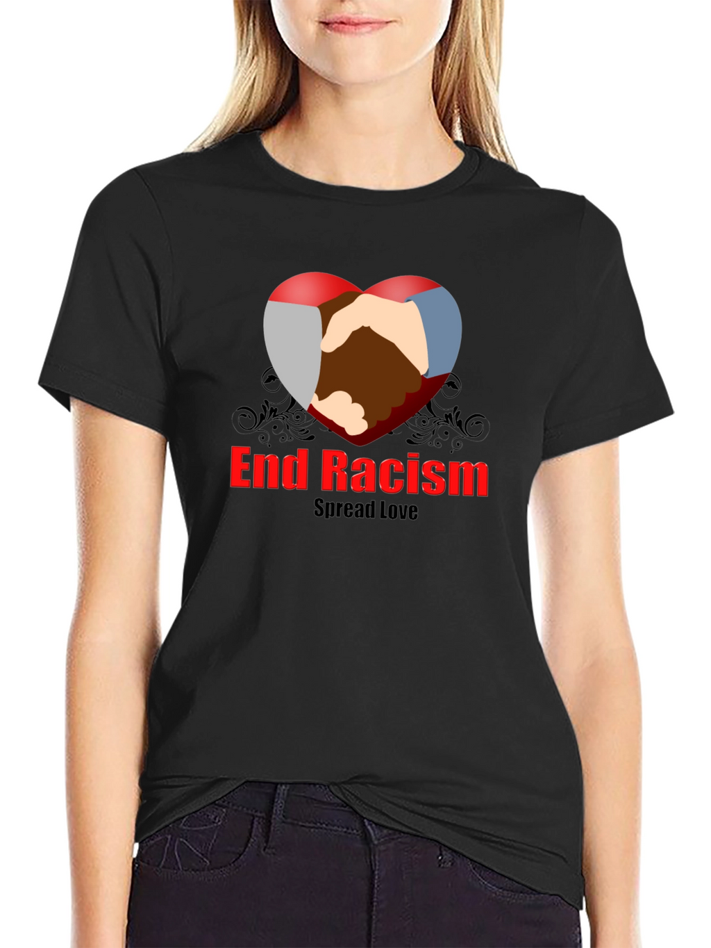End Racism Spread Love Graphic T-Shirt