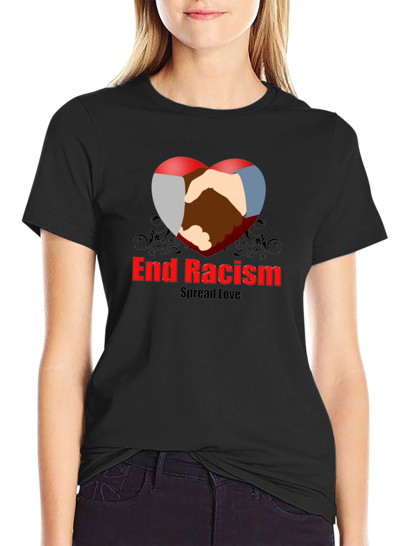 End Racism Spread Love Graphic T-Shirt