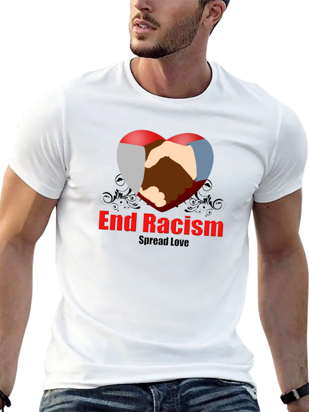 End Racism Spread Love Graphic T-Shirt