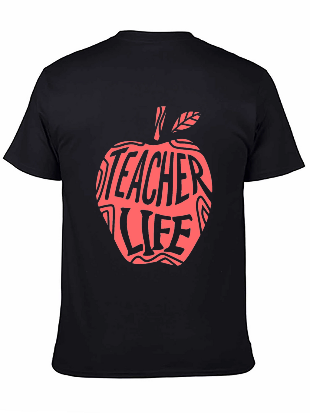 Teacher Life Apple Graphic Tee - Black