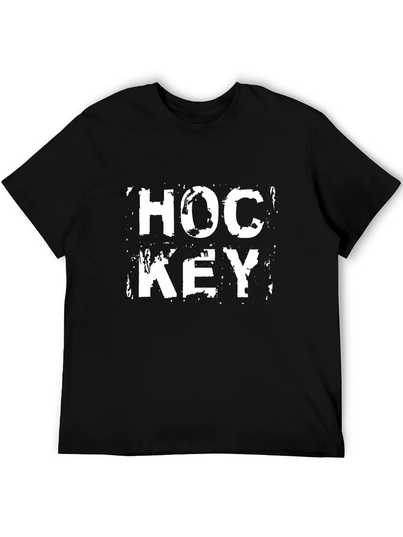 Hockey Graphic Print Black T-Shirt