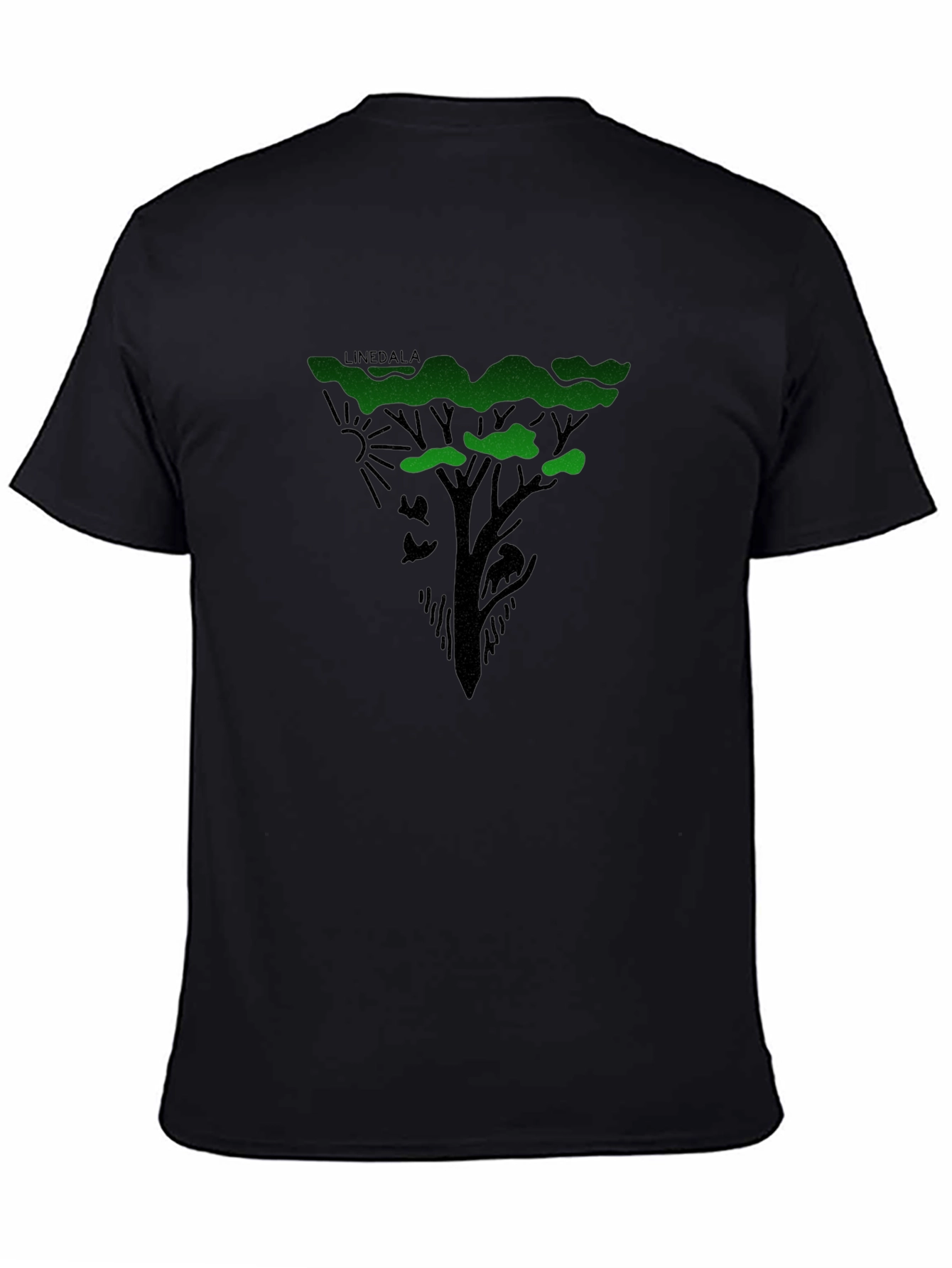 Linedala Tree Graphic Tee - Nature Inspired Mens Black T-Shirt