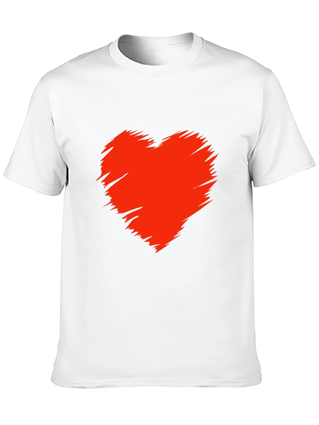 Mens Black T-Shirt with Red Heart Graphic