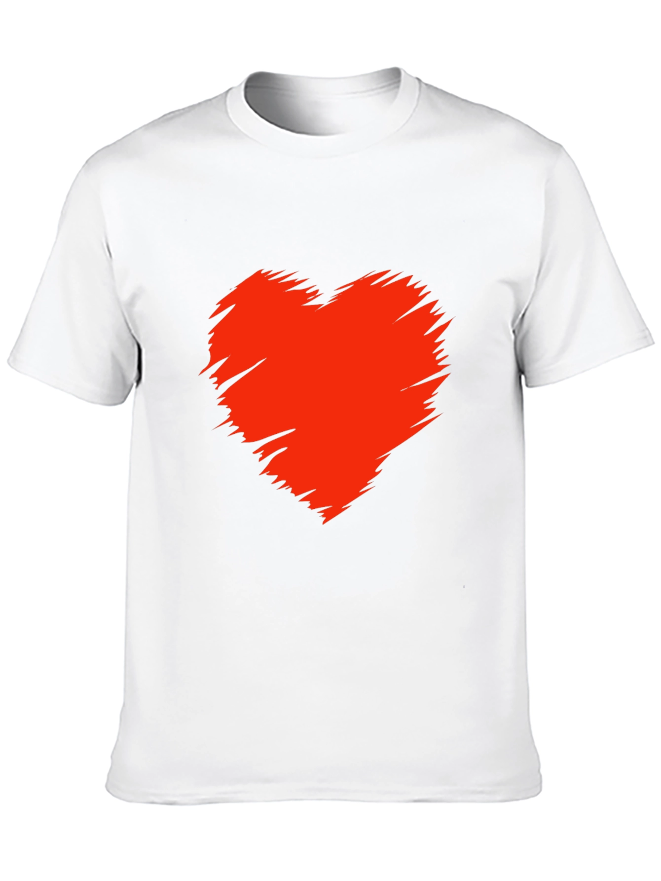 Mens Black T-Shirt with Red Heart Graphic