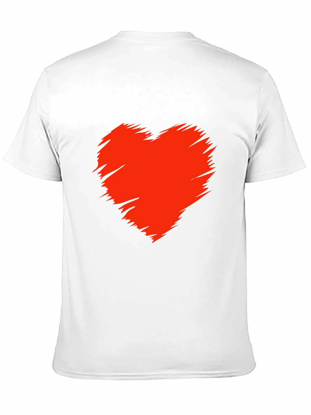 Mens Black T-Shirt with Red Heart Graphic