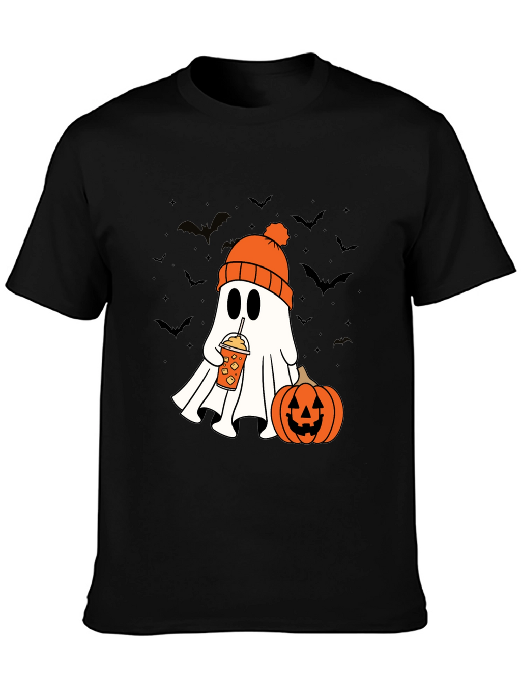 Halloween Ghost Pumpkin Latte Graphic T-Shirt