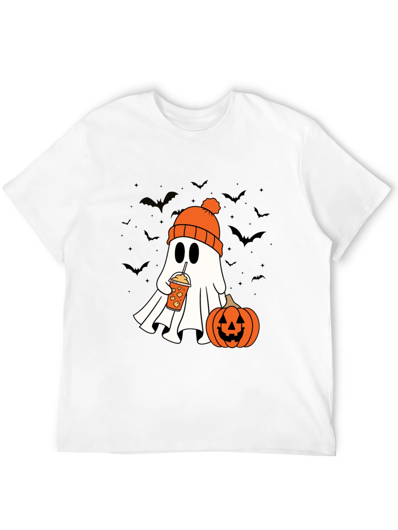 Halloween Ghost Pumpkin Latte Graphic T-Shirt