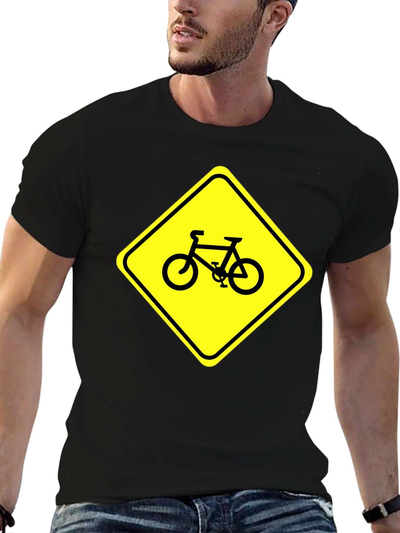 Bike Sign T-Shirt - Ride with Caution!