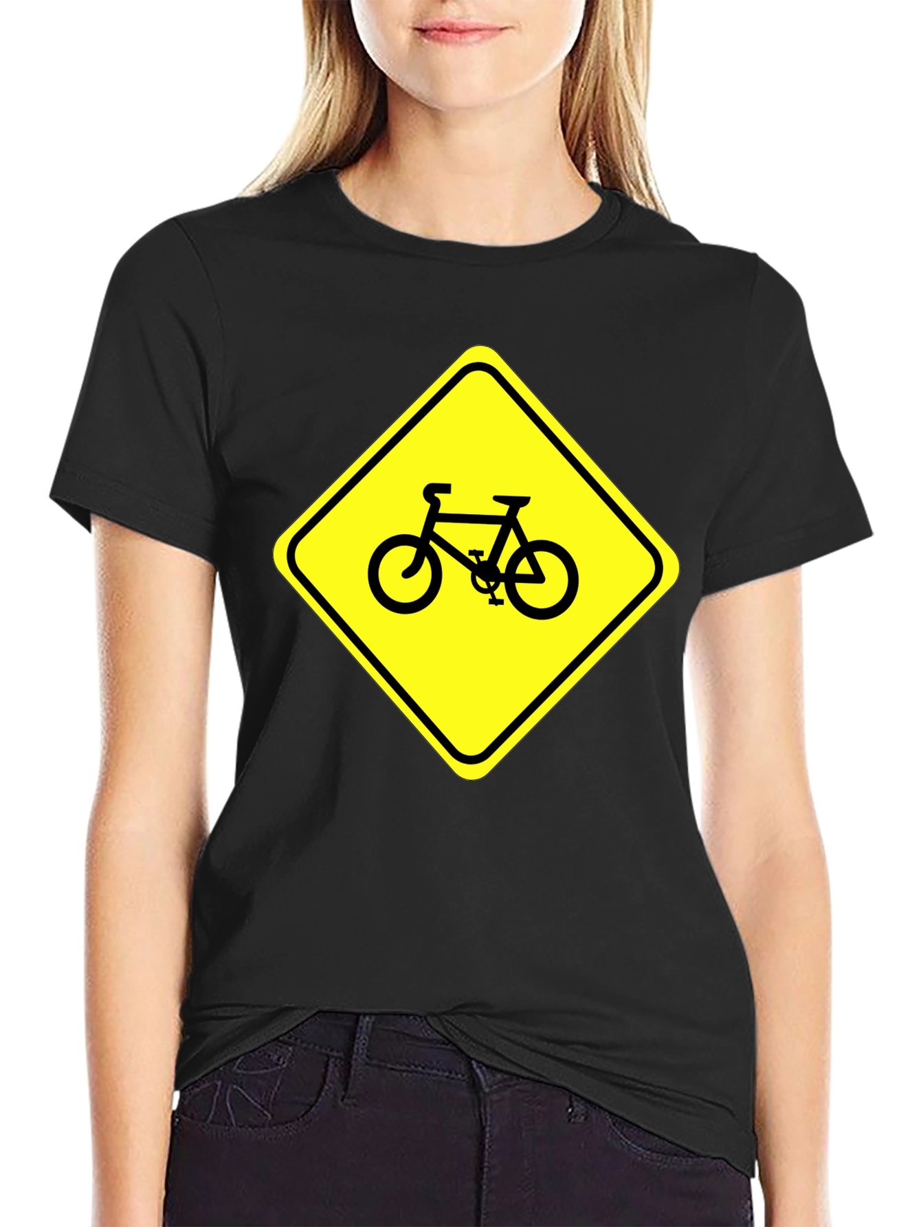 Bike Sign T-Shirt - Ride with Caution!