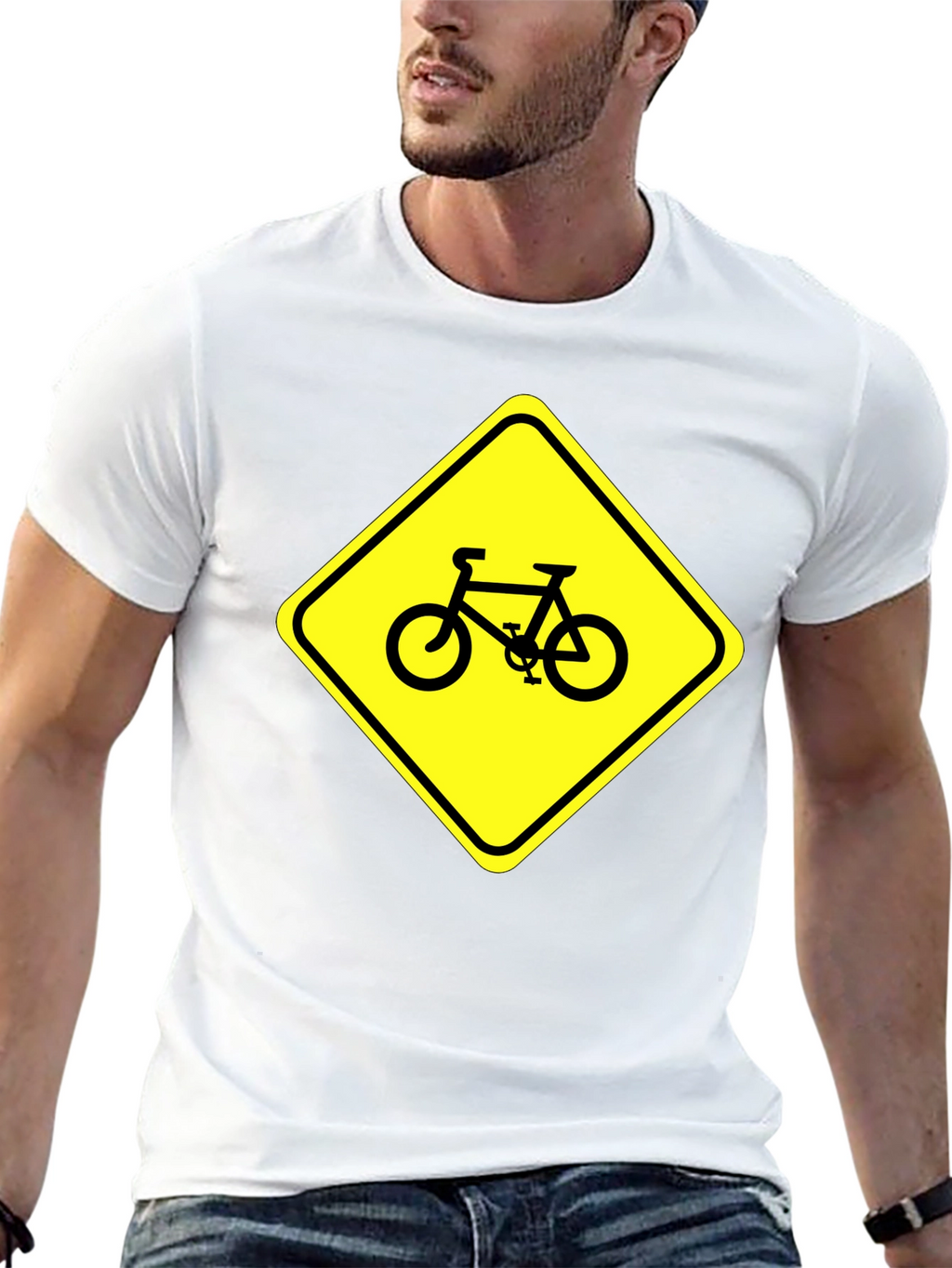 Bike Sign T-Shirt - Ride with Caution!