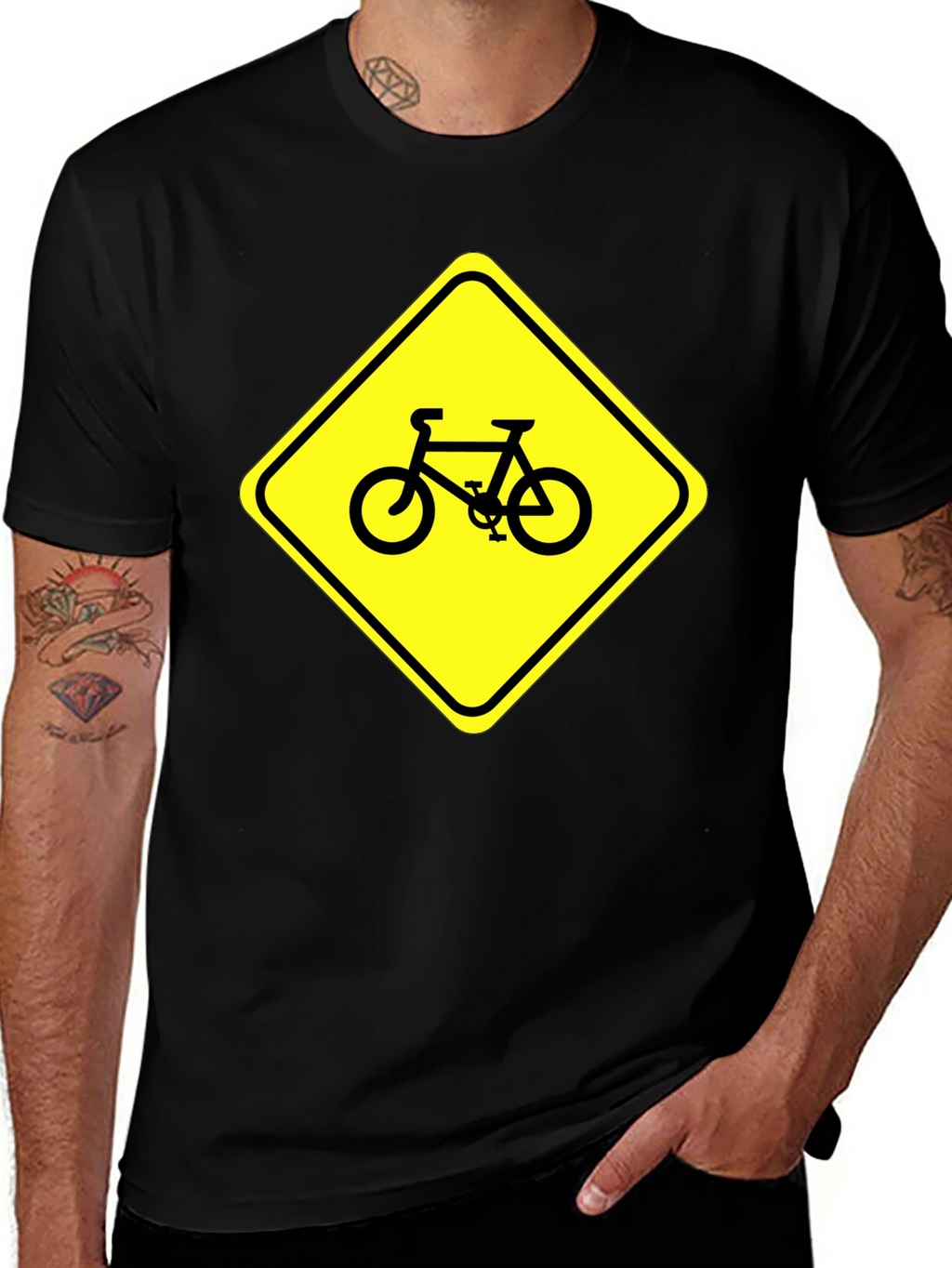 Bike Sign T-Shirt - Ride with Caution!
