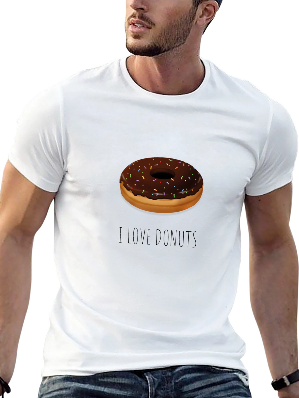 I Love Donuts T-Shirt - Chocolate Sprinkle Design