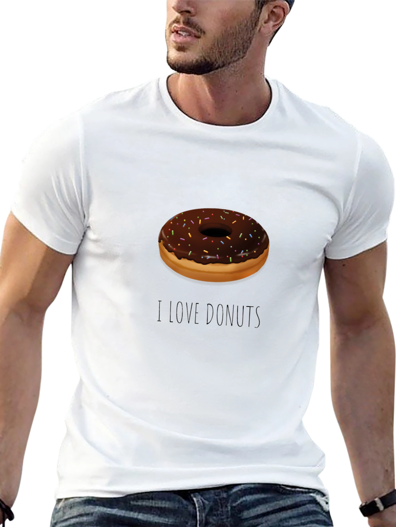I Love Donuts T-Shirt - Chocolate Sprinkle Design