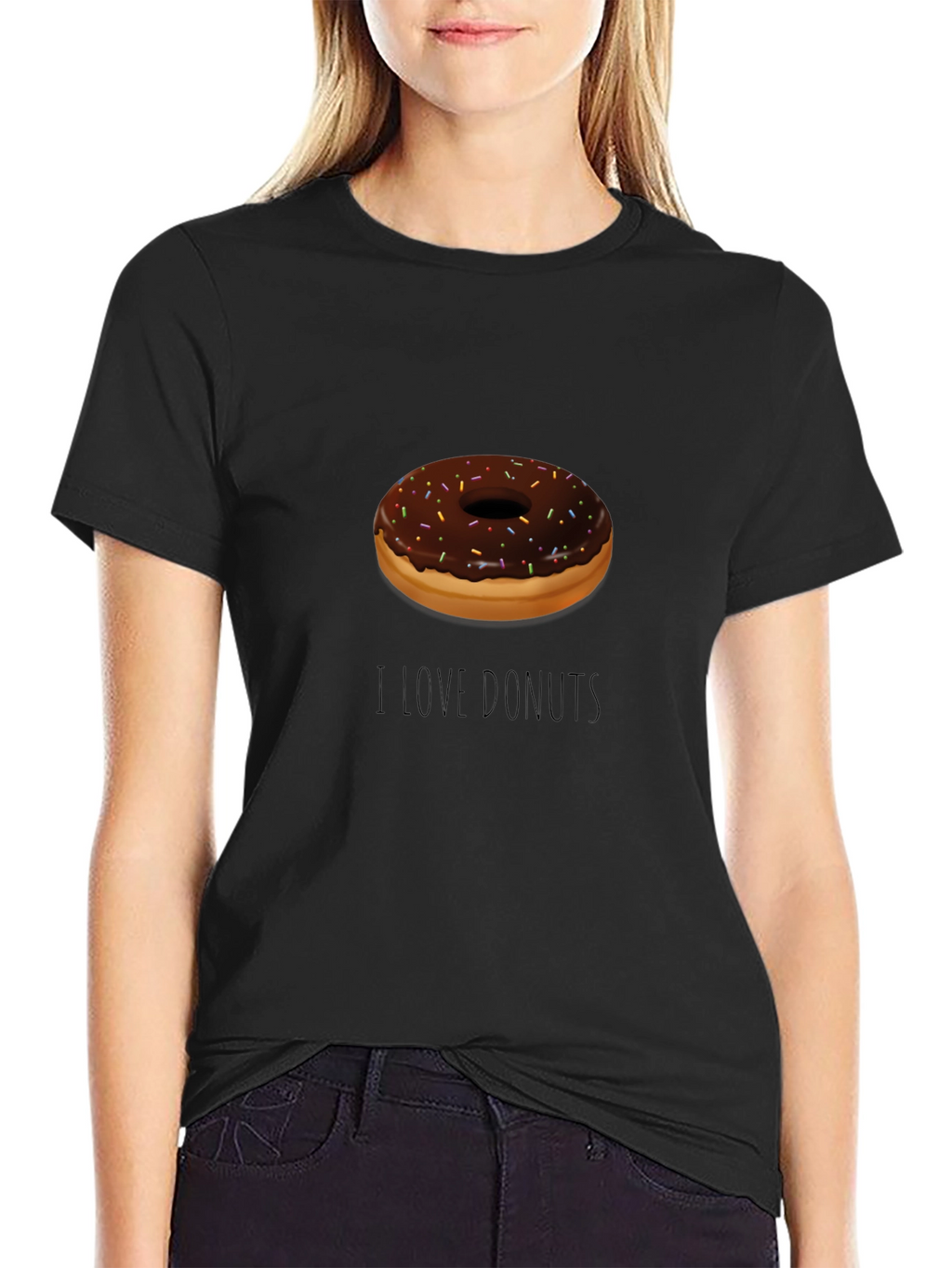 I Love Donuts T-Shirt - Chocolate Sprinkle Design