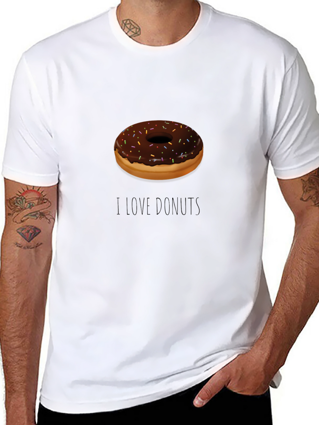 I Love Donuts T-Shirt - Chocolate Sprinkle Design
