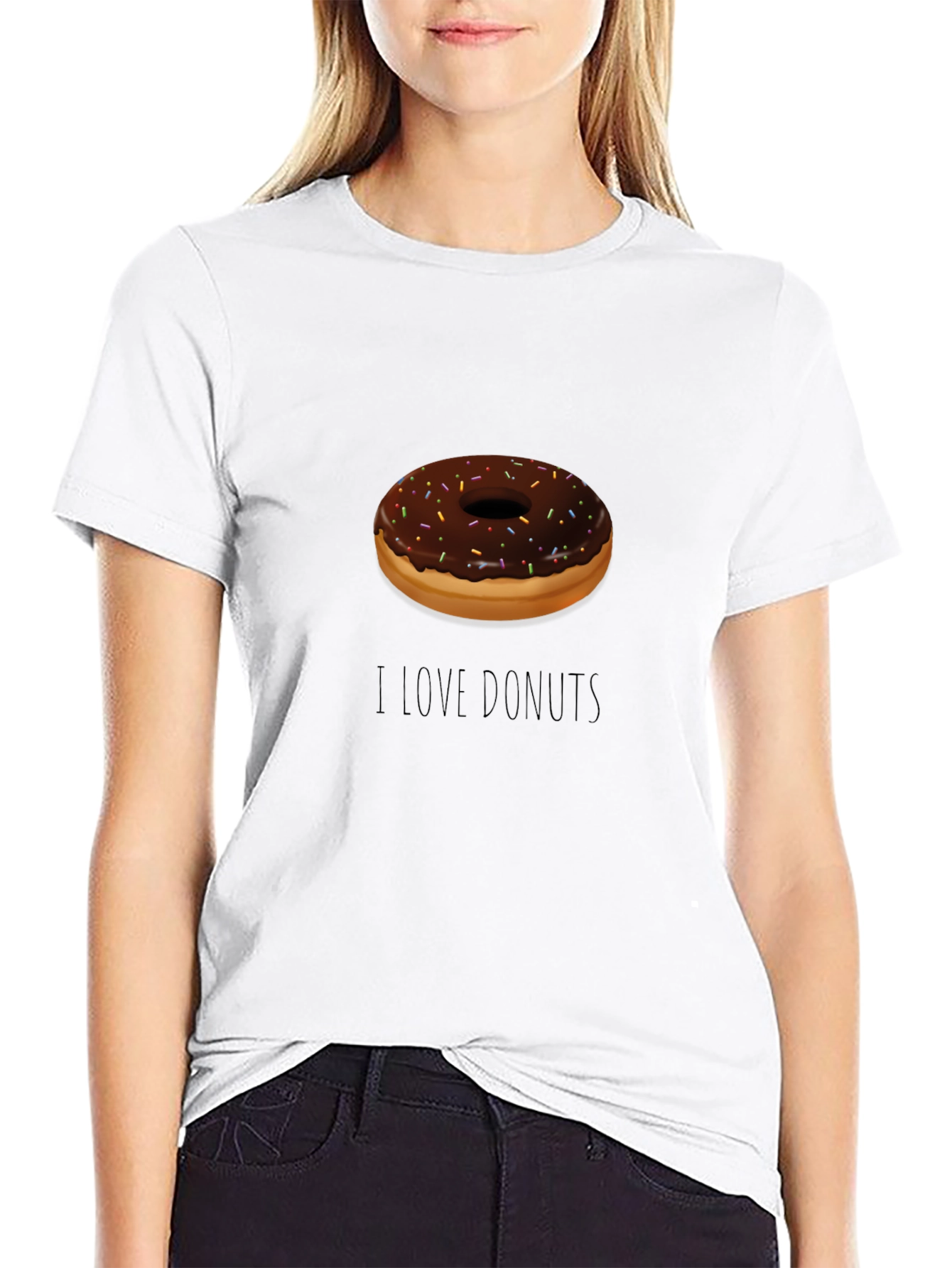 I Love Donuts T-Shirt - Chocolate Sprinkle Design