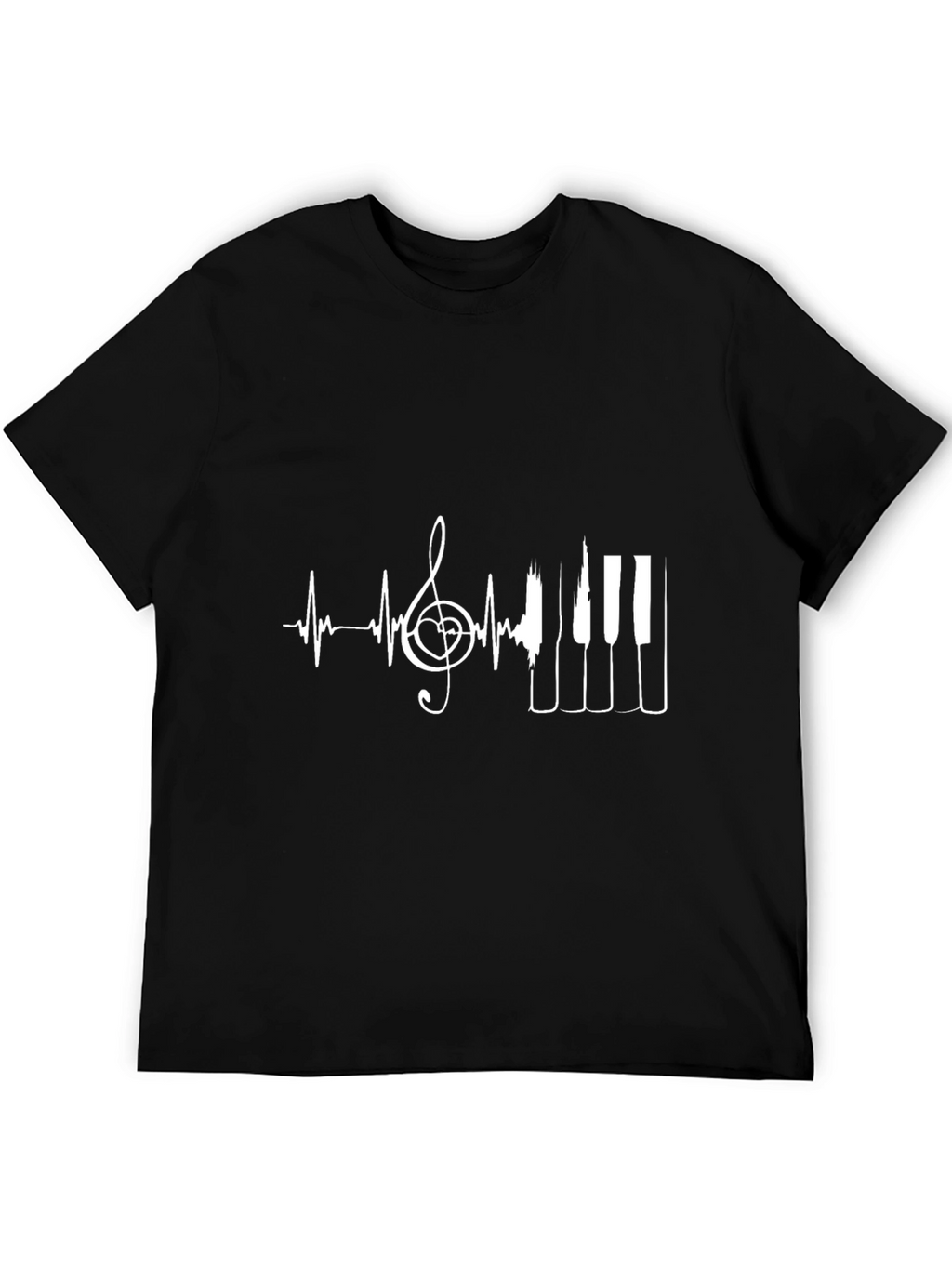 Music Lover T-Shirt - Heartbeat Piano Design