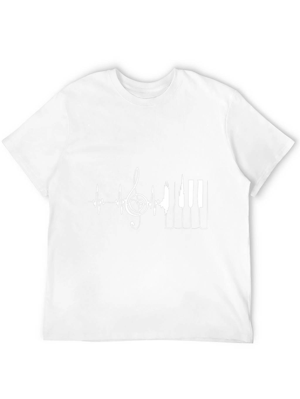 Music Lover T-Shirt - Heartbeat Piano Design