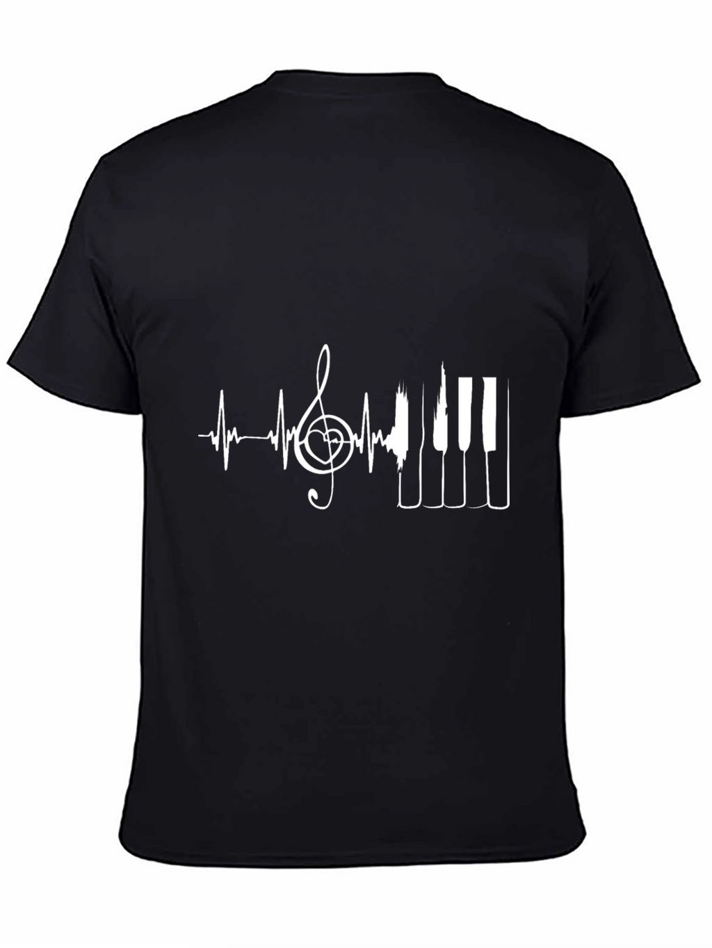 Music Lover T-Shirt - Heartbeat Piano Design