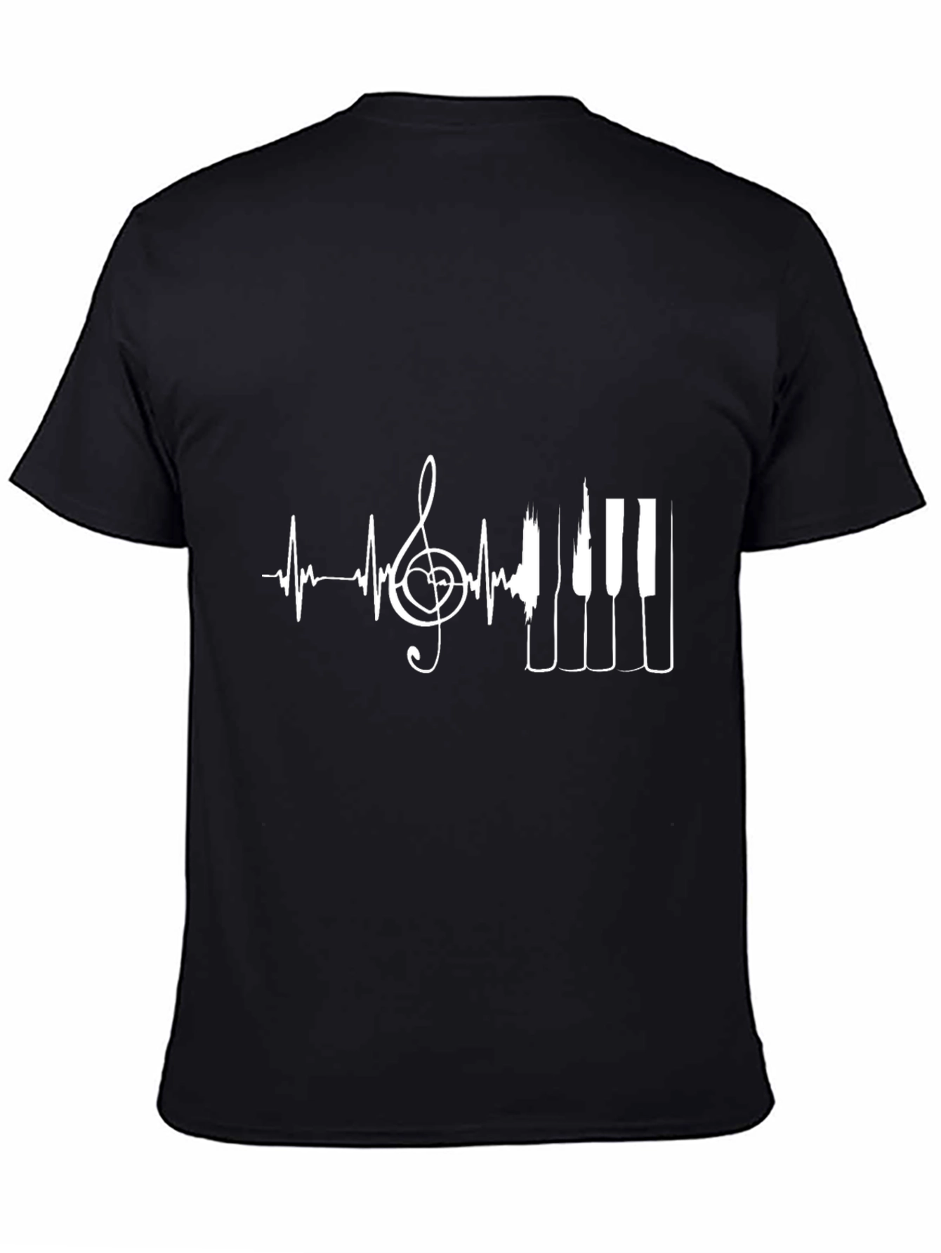 Music Lover T-Shirt - Heartbeat Piano Design