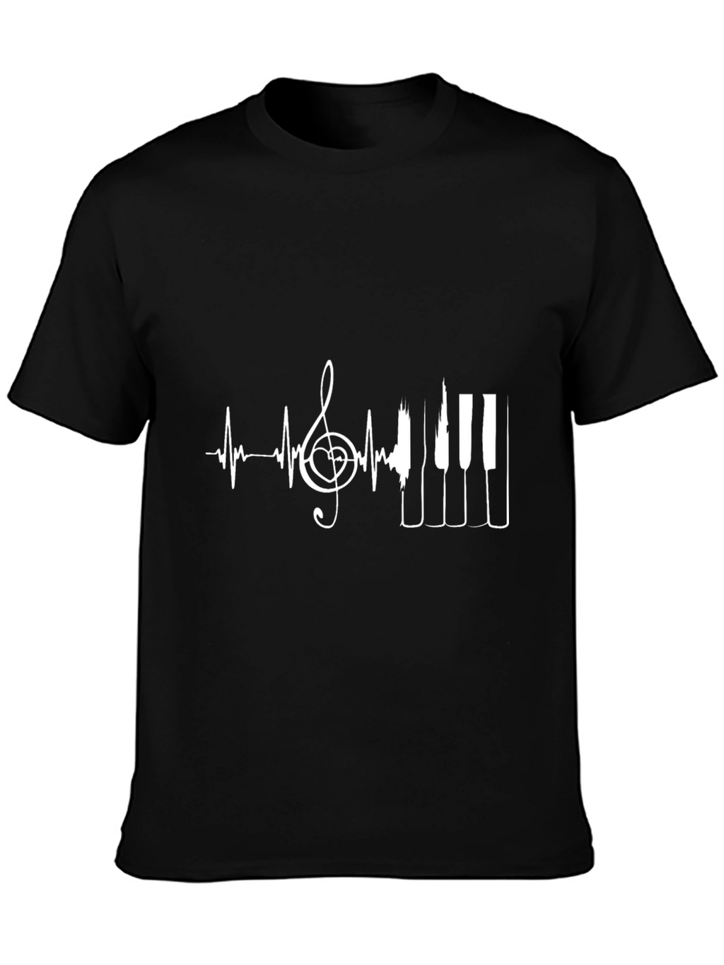 Music Lover T-Shirt - Heartbeat Piano Design