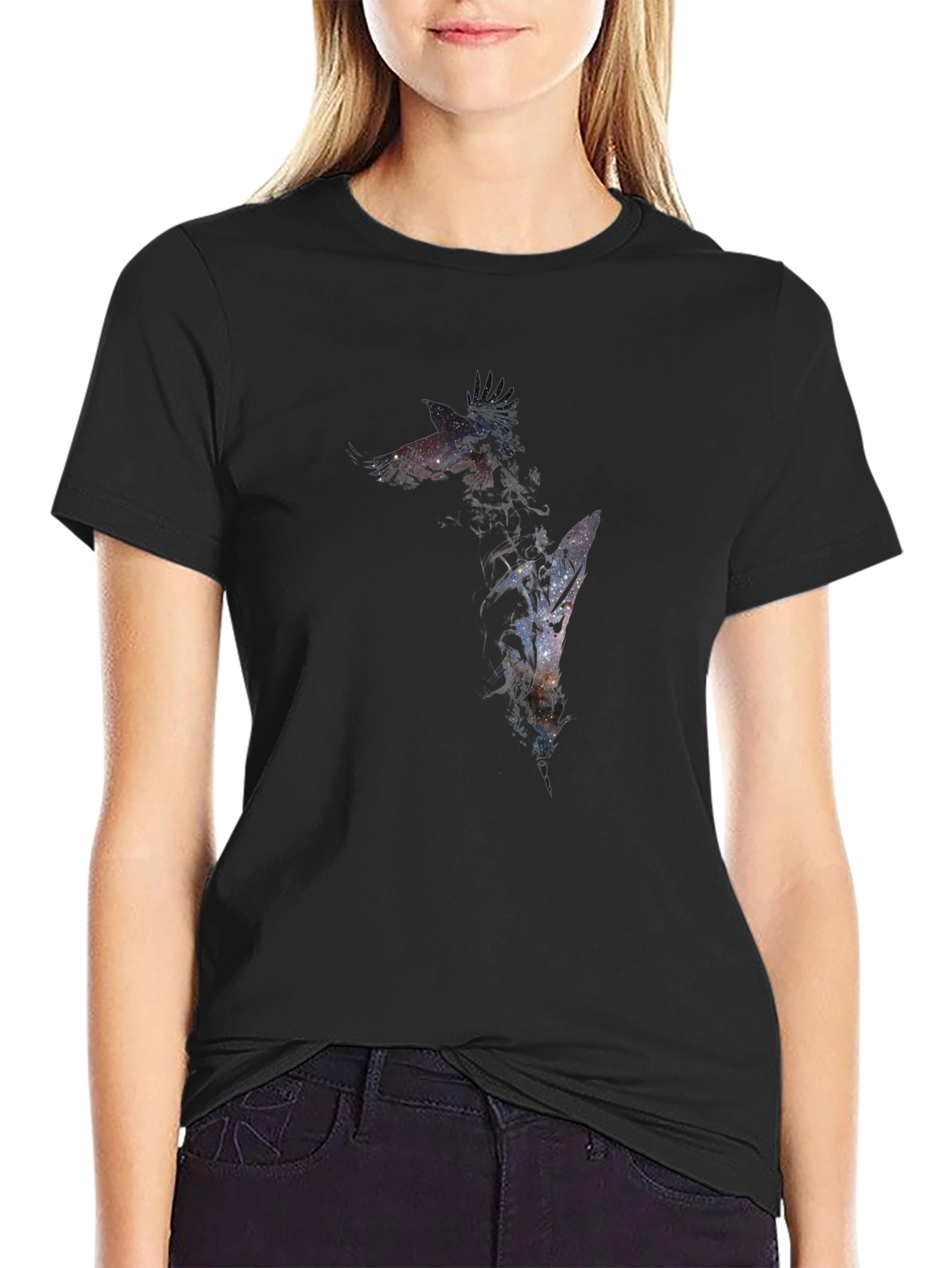 Galaxy Giraffe Graphic Tee - Mens Black T-Shirt