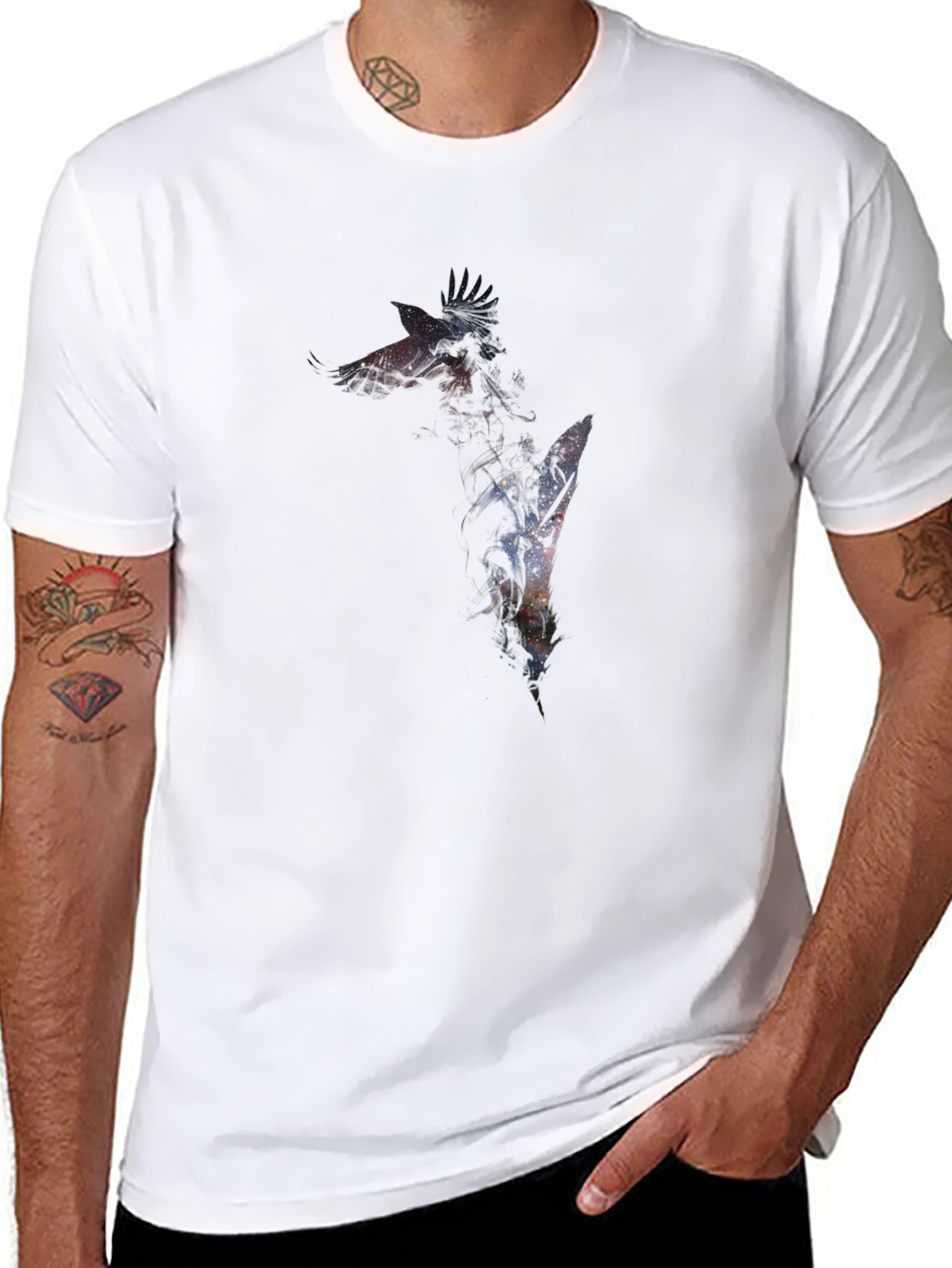 Galaxy Giraffe Graphic Tee - Mens Black T-Shirt
