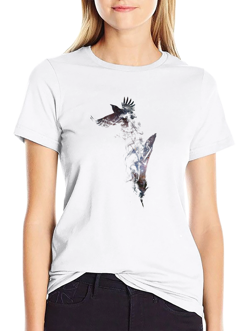Galaxy Giraffe Graphic Tee - Mens Black T-Shirt