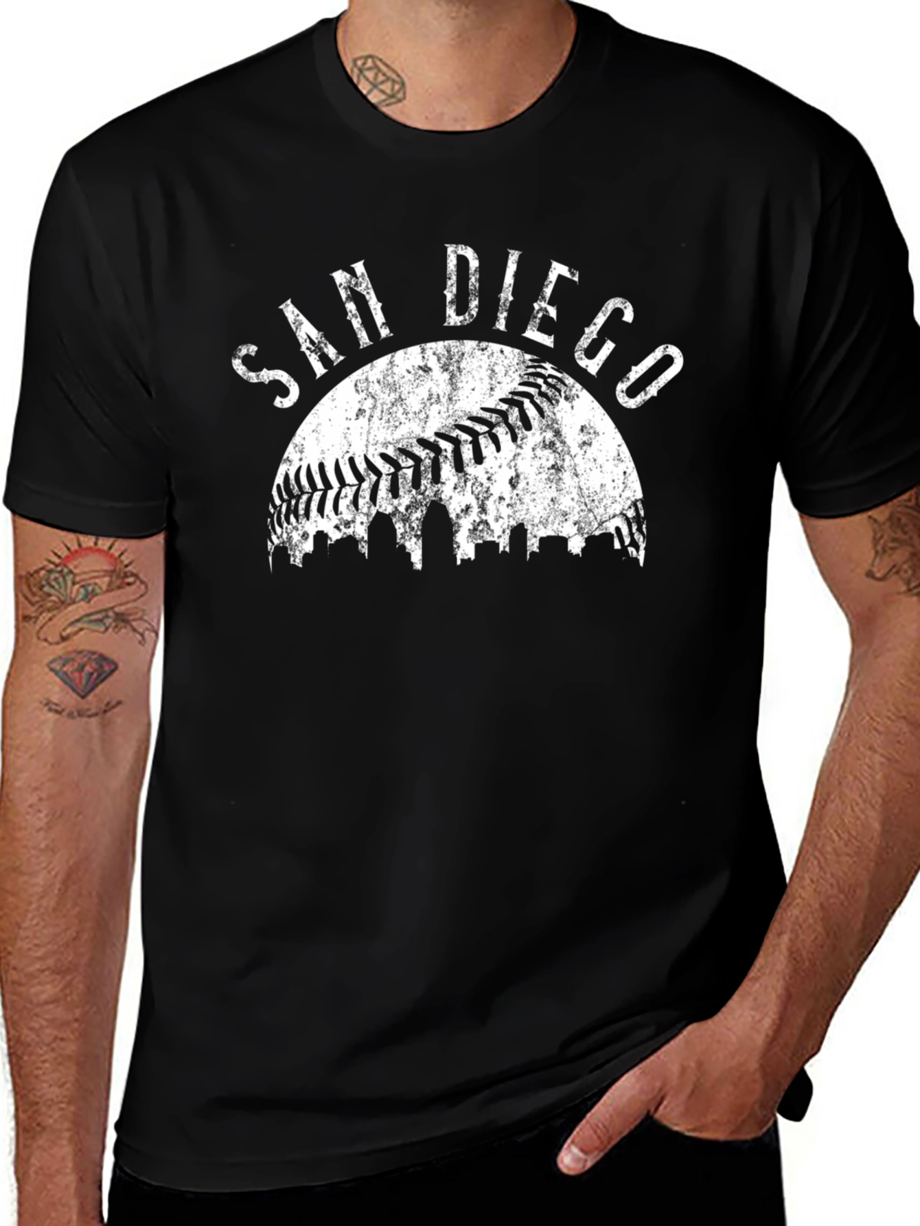 San Diego Baseball Graphic T-Shirt - Black