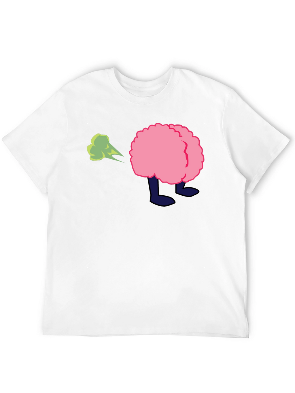Cartoon Butt Fart Black T-Shirt