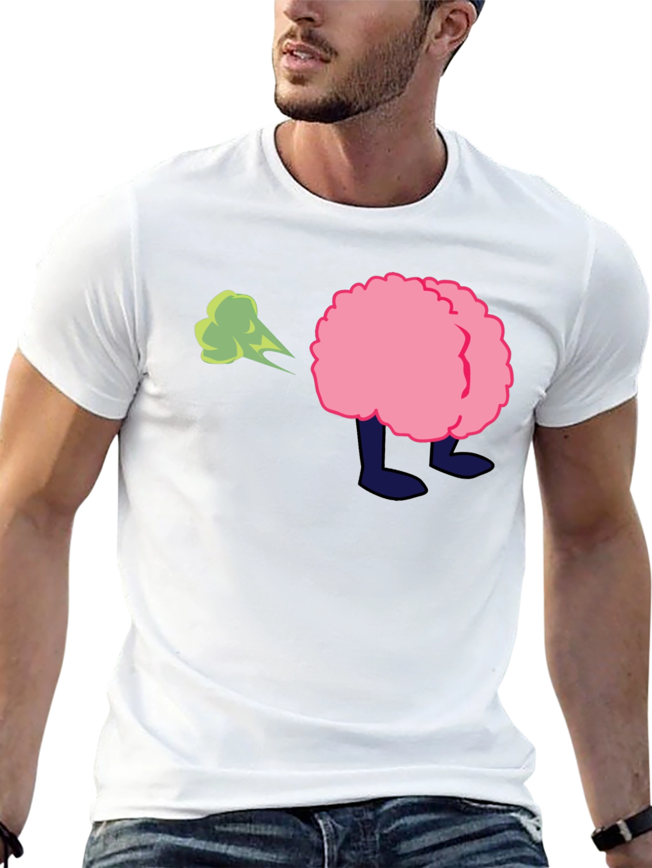 Cartoon Butt Fart Black T-Shirt