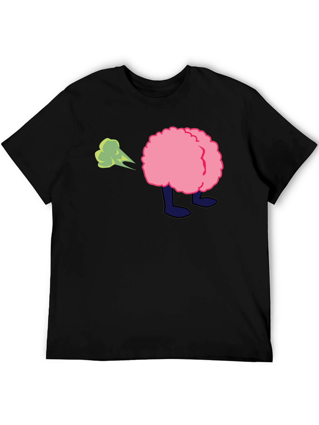 Cartoon Butt Fart Black T-Shirt