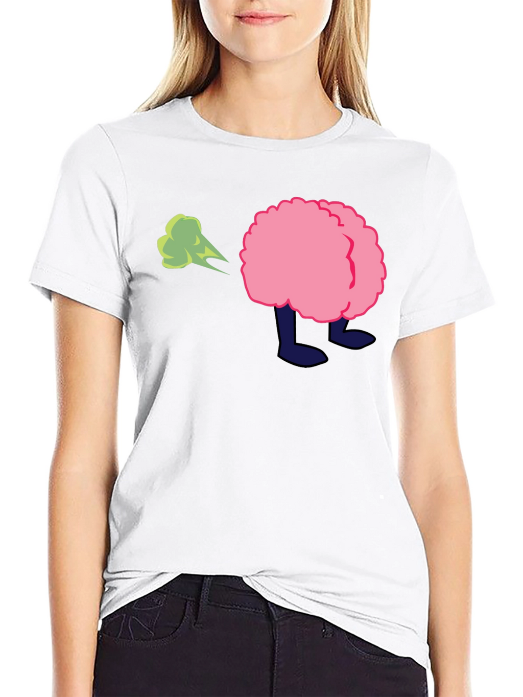 Cartoon Butt Fart Black T-Shirt