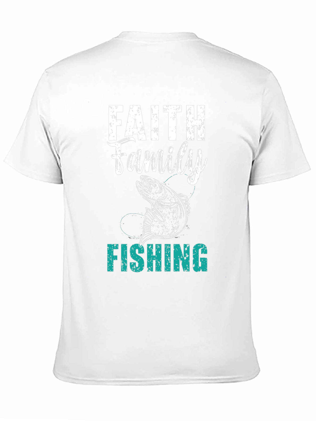 Faith Family Fishing Mens Black T-Shirt