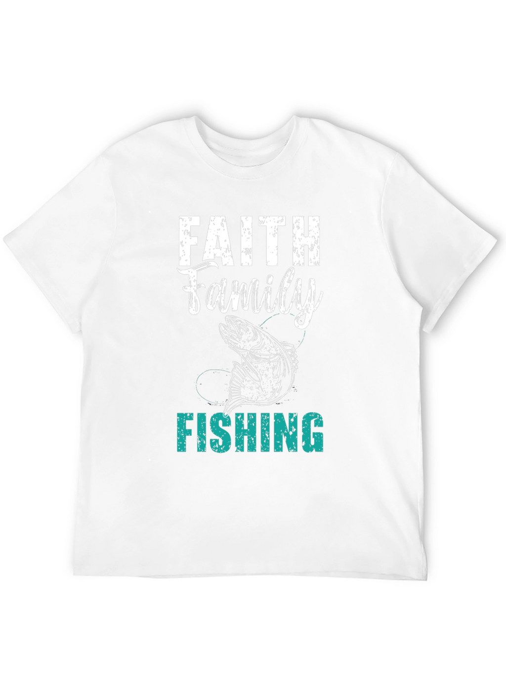 Faith Family Fishing Mens Black T-Shirt