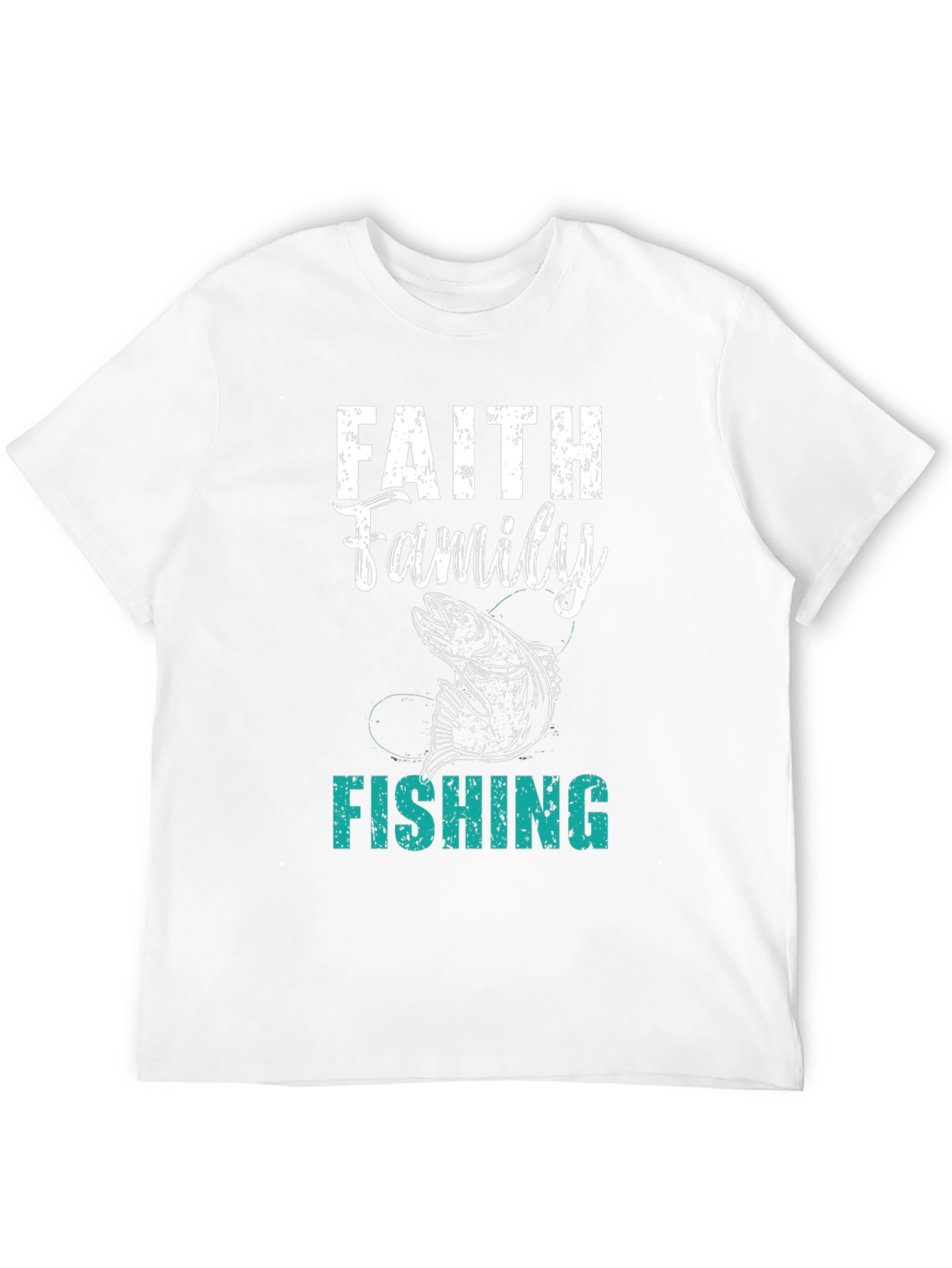 Faith Family Fishing Mens Black T-Shirt