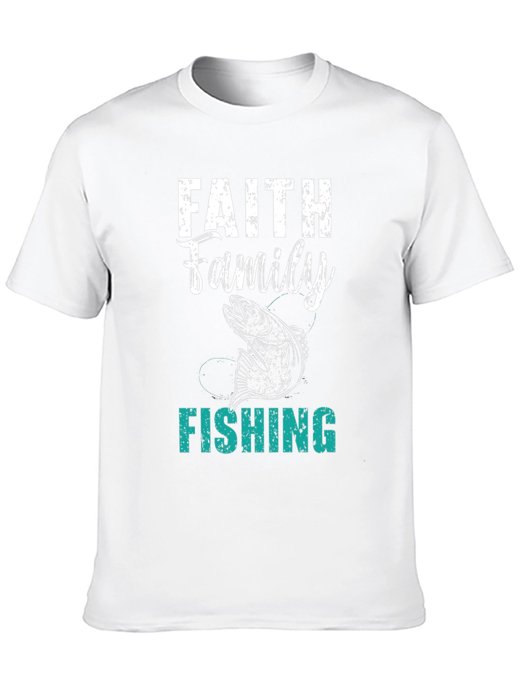 Faith Family Fishing Mens Black T-Shirt